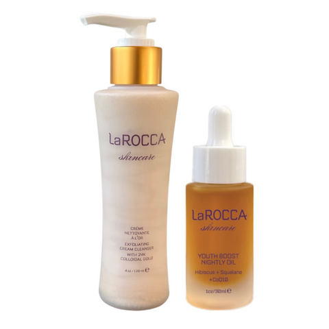 Exfoliating Cream Cleanser and Youth Boost Nightly Oil